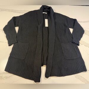 NEW OGD One Grey Day black open front cardigan sweater Size XS